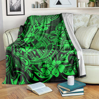 hawaii-shark-blanket-polynesian-pattern-green-version