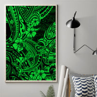 Hawaii Shark Canvas Wall Art Polynesian Pattern Green Version - Wonder Print Shop