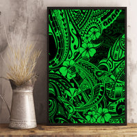Hawaii Shark Canvas Wall Art Polynesian Pattern Green Version - Wonder Print Shop