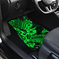 Hawaii Shark Car Mats Polynesian Pattern Green Version - Wonder Print Shop