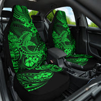 Hawaii Shark Car Seat Cover Polynesian Pattern Green Version - Wonder Print Shop