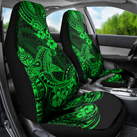 Hawaii Shark Car Seat Cover Polynesian Pattern Green Version - Wonder Print Shop