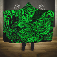 hawaii-shark-hooded-blanket-polynesian-pattern-green-version