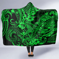 hawaii-shark-hooded-blanket-polynesian-pattern-green-version