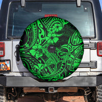 Hawaii Shark Spare Tire Cover Polynesian Pattern Green Version - Wonder Print Shop
