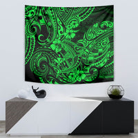 Hawaii Shark Tapestry Polynesian Pattern Green Version - Wonder Print Shop
