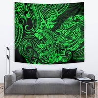 Hawaii Shark Tapestry Polynesian Pattern Green Version - Wonder Print Shop