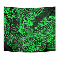 Hawaii Shark Tapestry Polynesian Pattern Green Version - Wonder Print Shop