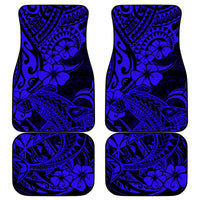 Hawaii Shark Car Mats Polynesian Pattern Navy Blue Version - Wonder Print Shop