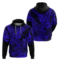 Hawaii Shark Hoodie Polynesian Pattern Navy Blue Version - Wonder Print Shop