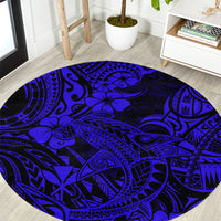 hawaii-shark-round-carpet-polynesian-pattern-navy-blue-version