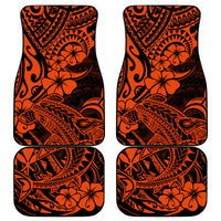 Hawaii Shark Car Mats Polynesian Pattern Orange Version - Wonder Print Shop