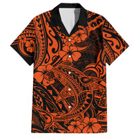 Hawaii Shark Hawaiian Shirt Polynesian Pattern Orange Version - Wonder Print Shop