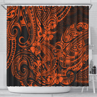 hawaii-shark-shower-curtain-polynesian-pattern-orange-version