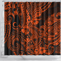 hawaii-shark-shower-curtain-polynesian-pattern-orange-version