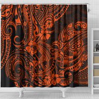 hawaii-shark-shower-curtain-polynesian-pattern-orange-version