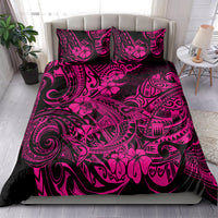 Hawaii Shark Bedding Set Polynesian Pattern Pink Version - Wonder Print Shop