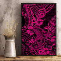 Hawaii Shark Canvas Wall Art Polynesian Pattern Pink Version - Wonder Print Shop