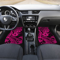 Hawaii Shark Car Mats Polynesian Pattern Pink Version - Wonder Print Shop