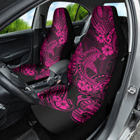 Hawaii Shark Car Seat Cover Polynesian Pattern Pink Version - Wonder Print Shop