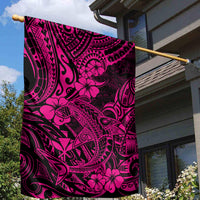 Hawaii Shark Garden Flag Polynesian Pattern Pink Version - Wonder Print Shop