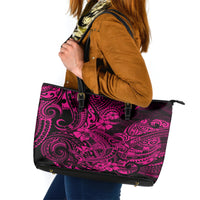 Hawaii Shark Leather Tote Bag Polynesian Pattern Pink Version - Wonder Print Shop