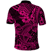 Hawaii Shark Polo Shirt Polynesian Pattern Pink Version - Wonder Print Shop