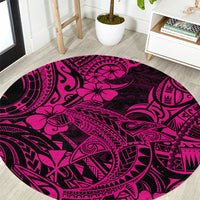 hawaii-shark-round-carpet-polynesian-pattern-pink-version