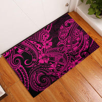 Hawaii Shark Rubber Doormat Polynesian Pattern Pink Version - Wonder Print Shop