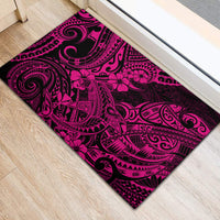 Hawaii Shark Rubber Doormat Polynesian Pattern Pink Version - Wonder Print Shop