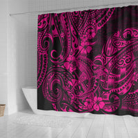 hawaii-shark-shower-curtain-polynesian-pattern-pink-version
