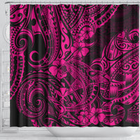 hawaii-shark-shower-curtain-polynesian-pattern-pink-version