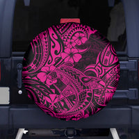 Hawaii Shark Spare Tire Cover Polynesian Pattern Pink Version - Wonder Print Shop