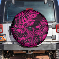 Hawaii Shark Spare Tire Cover Polynesian Pattern Pink Version - Wonder Print Shop
