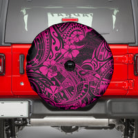 Hawaii Shark Spare Tire Cover Polynesian Pattern Pink Version - Wonder Print Shop