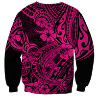 Hawaii Shark Sweatshirt Polynesian Pattern Pink Version - Wonder Print Shop
