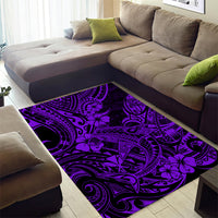 Hawaii Shark Area Rug Polynesian Pattern Purple Version - Wonder Print Shop