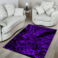 Hawaii Shark Area Rug Polynesian Pattern Purple Version - Wonder Print Shop