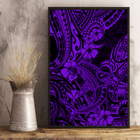 Hawaii Shark Canvas Wall Art Polynesian Pattern Purple Version - Wonder Print Shop