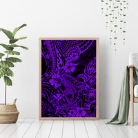 Hawaii Shark Canvas Wall Art Polynesian Pattern Purple Version - Wonder Print Shop