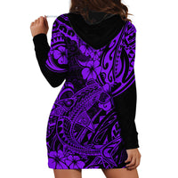 Hawaii Shark Hoodie Dress Polynesian Pattern Purple Version - Wonder Print Shop