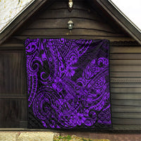 Hawaii Shark Quilt Polynesian Pattern Purple Version - Wonder Print Shop