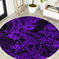 hawaii-shark-round-carpet-polynesian-pattern-purple-version