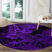 hawaii-shark-round-carpet-polynesian-pattern-purple-version
