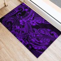 Hawaii Shark Rubber Doormat Polynesian Pattern Purple Version - Wonder Print Shop