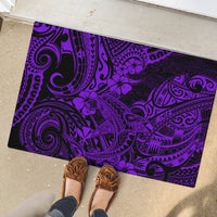 Hawaii Shark Rubber Doormat Polynesian Pattern Purple Version - Wonder Print Shop