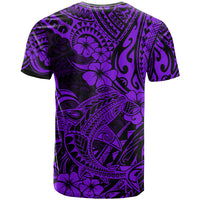 Hawaii Shark T Shirt Polynesian Pattern Purple Version - Wonder Print Shop
