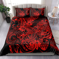 Hawaii Shark Bedding Set Polynesian Pattern Red Version - Wonder Print Shop