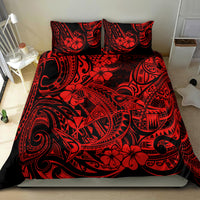 Hawaii Shark Bedding Set Polynesian Pattern Red Version - Wonder Print Shop