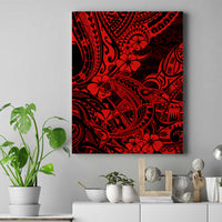 Hawaii Shark Canvas Wall Art Polynesian Pattern Red Version - Wonder Print Shop